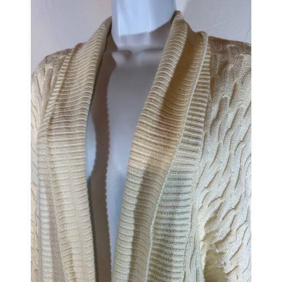Matilda Jane Cream Cable Knit Heavy Silent Night Boho Cardigan Women Medium - Picture 2 of 8